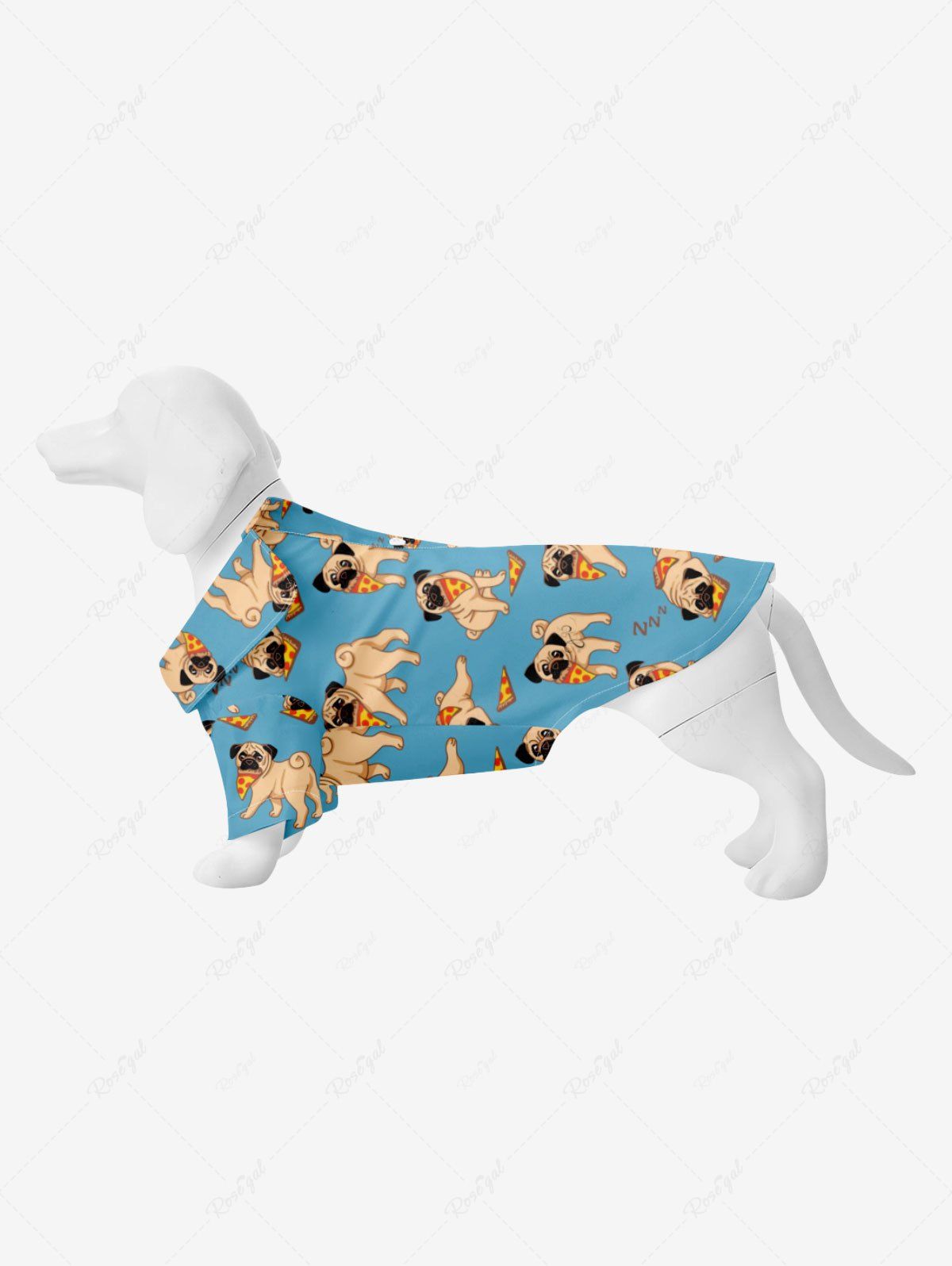 Sale Pet's Dog Pizza Print Button Shirt  