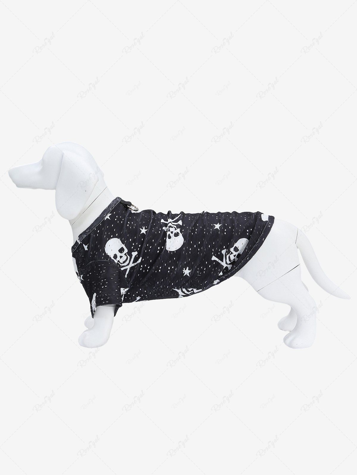 Buy Pet's Skulls Print Hollow Out Breathable T-shirt  