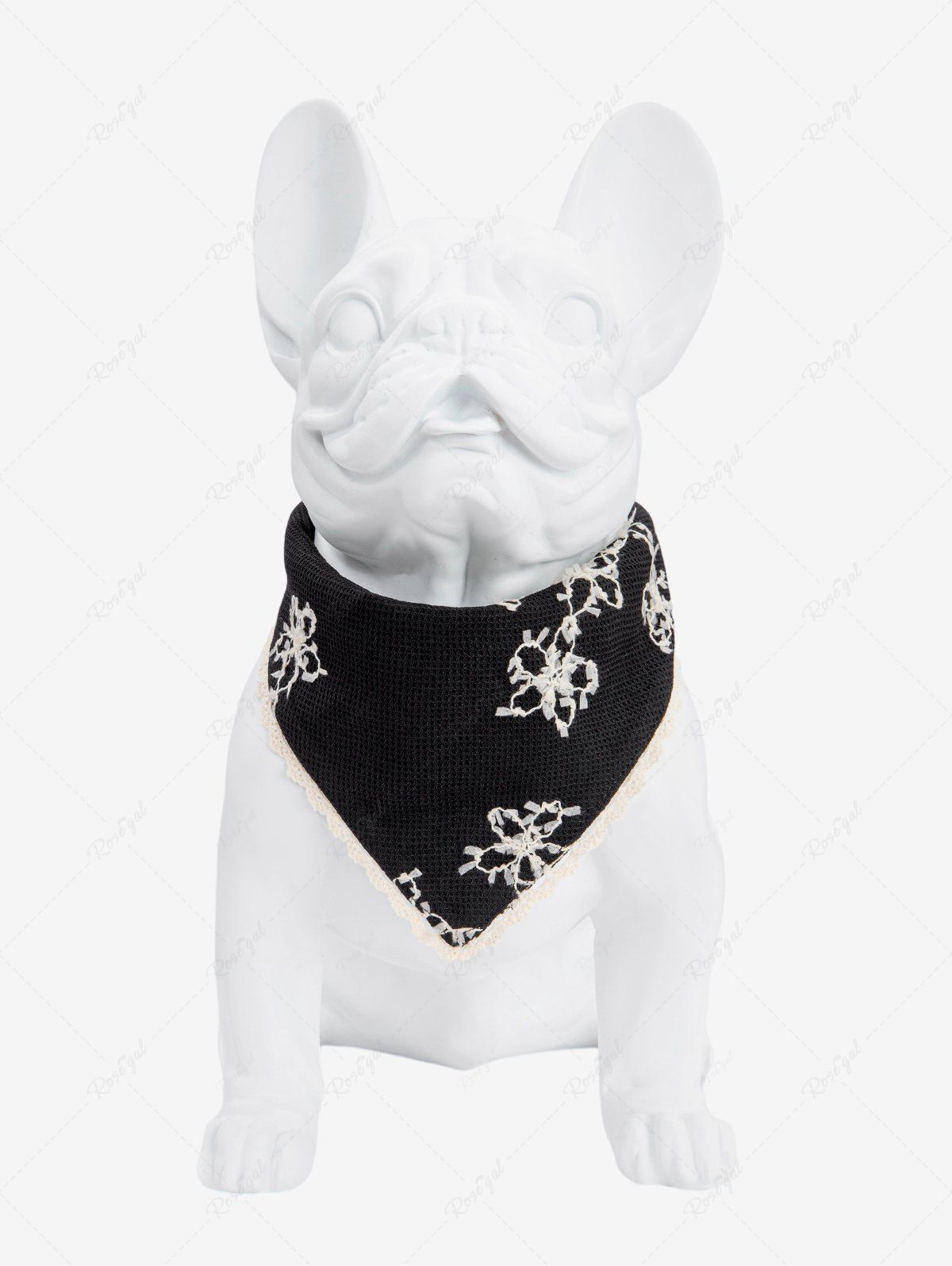 Best Pet's Floral Jacquard Lace Trim Textured Bandana Bibs  
