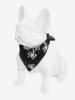 Pet's Floral Jacquard Lace Trim Textured Bandana Bibs -  
