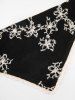 Pet's Floral Jacquard Lace Trim Textured Bandana Bibs -  