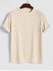 Men's Wave Wrinkles Textured Short Sleeves T-shirt -  