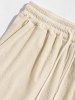 Short Décontracté en Tissu Gaufré avec Cordon de Serrage Motif Floral pour Hommes - café lumière XXL