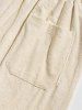 Short Décontracté en Tissu Gaufré avec Cordon de Serrage Motif Floral pour Hommes - café lumière XXL