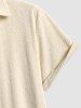 Men's Terry Cloth Floral Embossed Short Sleeves Shirt -  
