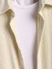 Men's Terry Cloth Floral Embossed Short Sleeves Shirt -  