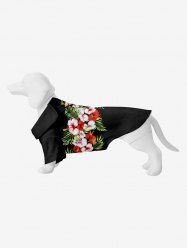 Pet's Tropical Leaf Flowers Print Hawaii Shirt -  