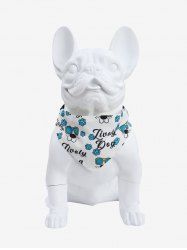 Pet's Letters Sunglasses Dog Claw Print Push Buckle Bibs Bandana -  