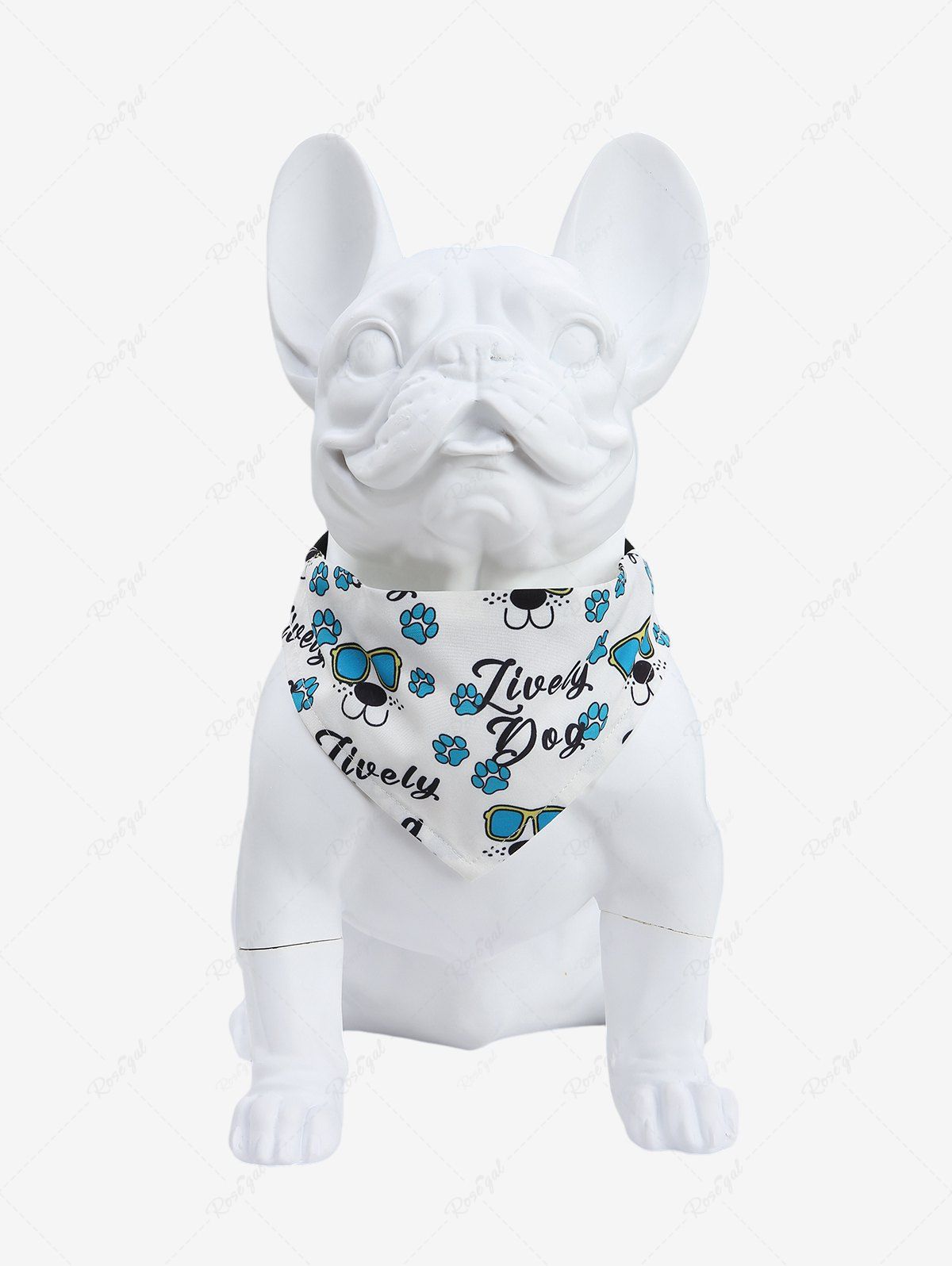 Buy Pet's Letters Sunglasses Dog Claw Print Push Buckle Bibs Bandana  