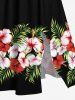 Tropical Leaf Hibiscus Flowers Print Hawaii Dog and Owner Matching Outfits -  