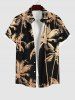 Coconut Tree Print Plus Size Matching Hawaii Beach Outfit For Couples - Noir 