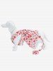 Pet's Flowers Print Bowknot Lace Trim Dress With Leash -  