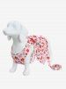 Pet's Flowers Print Bowknot Lace Trim Dress With Leash -  
