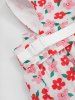 Pet's Flowers Print Bowknot Lace Trim Dress With Leash -  