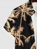 Plus Size Coconut Tree Print Hawaii Button Pocket Shirt For Men -  