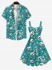 Plus Size Skulls Bone Stars Spider Web Print Halloween A Line Tank Dress -  
