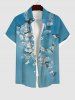 Flowers Branch Swallow Print Plus Size Matching Hawaii Beach Outfit For Couples -  