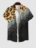 Leopard Colorblock Sparkling Sequin 3D Print Plus Size Matching Outfit For Couples -  