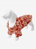 Pet's Tropical Leaf Hibiscus Flowers Print Hawaii Shirt -  