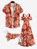 Pet's Tropical Leaf Hibiscus Flowers Print Hawaii Shirt -  