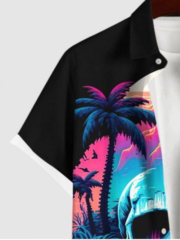 Skull Cave Coconut Tree Mountain Print Hawaii Dog And Owner Matching Outfits