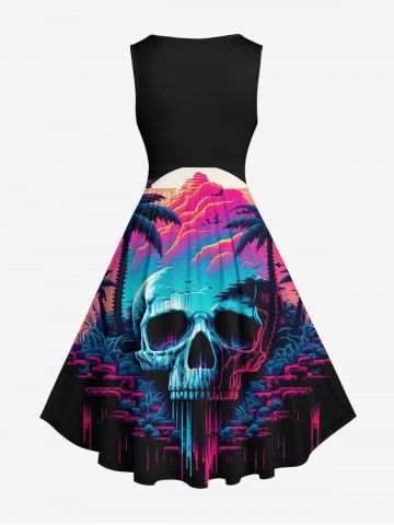 Skull Cave Coconut Tree Mountain Print Hawaii Dog And Owner Matching Outfits