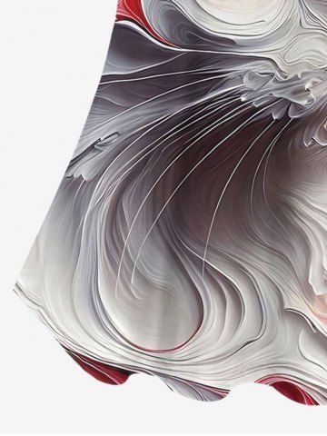 Plus Size Cold Shoulder Painting Cat Print Cami T-shirt