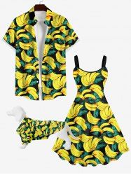 Suite de Cachetage de Chien en Feuilles Tropicales et Sweat Convexe pour Chien - Jaune 