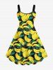 Suite de Cachetage de Chien en Feuilles Tropicales et Sweat Convexe pour Chien - Jaune 