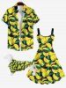 Pet's Tropical Leaf Banana Print Hawaii Shirt -  