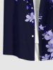 Plus Size Flowers Glitter 3D Print Buttons Pocket Hawaii Shirt For Men -  