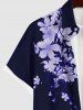 Plus Size Flowers Glitter 3D Print Buttons Pocket Hawaii Shirt For Men -  