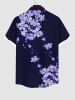 Plus Size Flowers Glitter 3D Print Buttons Pocket Hawaii Shirt For Men -  