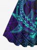 Plus Size Hammerhead Shark Floral Paisley Print Hawaii Tank Dress -  