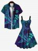 Plus Size Hammerhead Shark Floral Paisley Print Hawaii Tank Dress -  