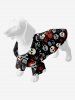Pet's Skulls Hat Bowknot Rose Flowers Print Shirt -  