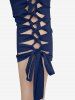 Plus Size Solid Hollow Out Braided Side Cropped Leggings -  