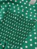 Polka Dots Print Buttons Halter Ruched Back Vintage Dress -  