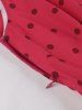 Polka Dot Print Buttons Turn Down Collar Surplice Tank Vintage Dress -  