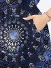 Robe midi fendue grande taille à imprimé floral ethnique Galaxy et colorblock - Bleu de Minuit XS