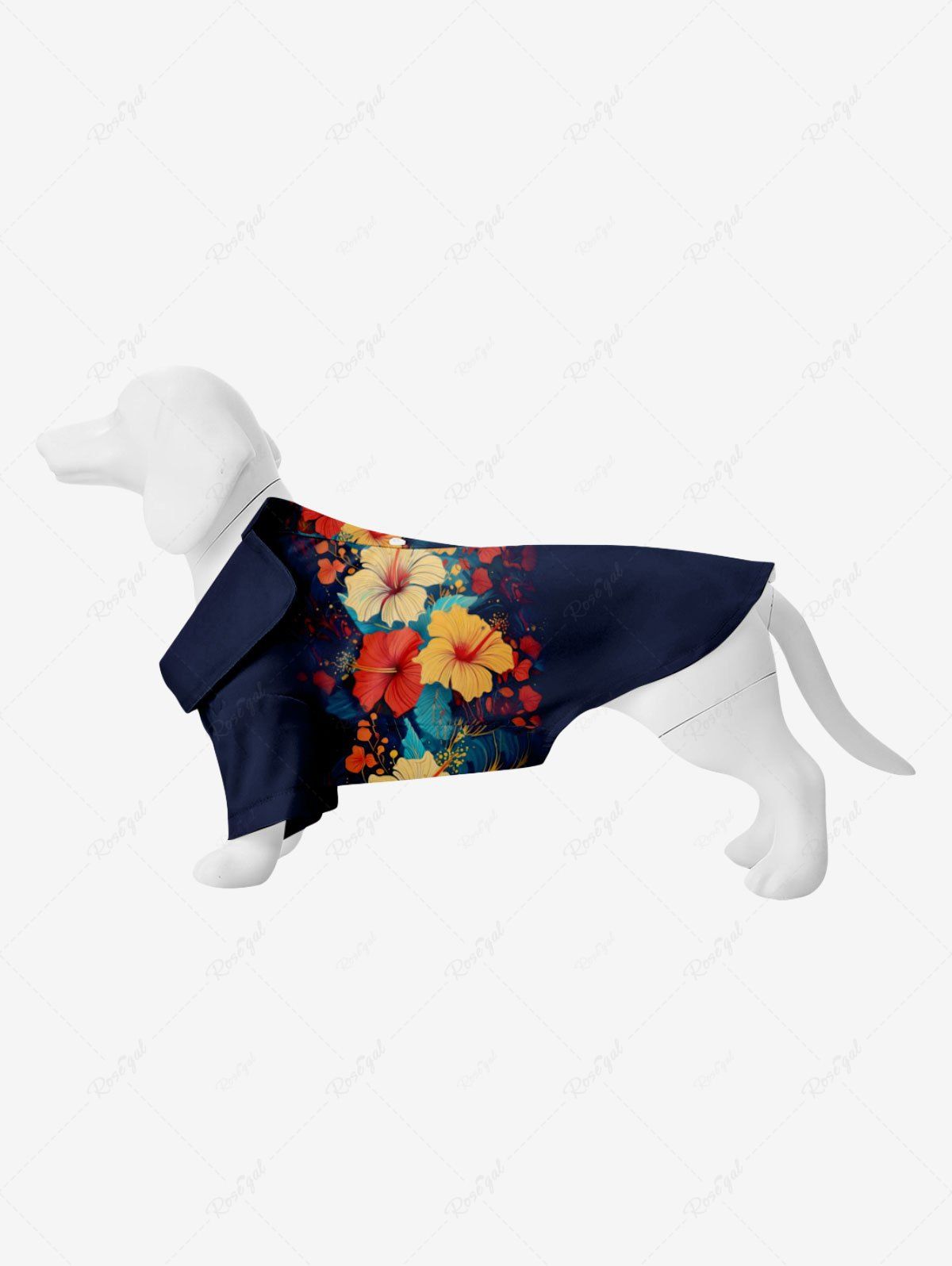 Fashion Pet's Tropical Hibiscus Flower Print Hawaii Shirt  