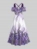 Octopus Paisley Flowers Print Plus Size Matching Hawaii Beach Outfit For Couples -  