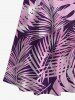 Plus Size Tropical Leaf Ombre Print Crisscross Cold Shoulder Hawaii Maxi Dress -  
