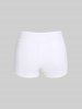 Maillot de Bain Tankini Hawaïen à Bretelles Réglable avec Imprimé Cocotiers et Paysage Marin Grande-Taille - Blanc XS