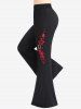 Pantalon Collant Evasé Côtelé Bouclé en Maille Insérée Grande Taille avec Poches - Noir L | US 12