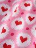 Plus Size Polka Dot Heart Circle Print Tie Shoulder Bowknot Cami Vintage Dress With Belt -  