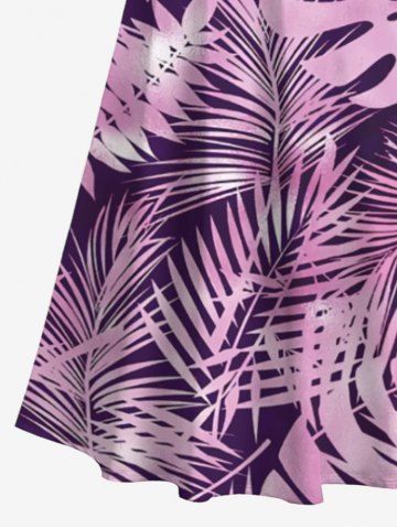 Tropical Leaf Ombre Print Plus Size Matching Hawaii Beach Outfit For Couples