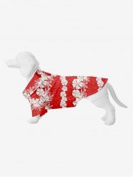 Plus Size Tropical Flowers Wreath Print Hawaii Split Midi Dress -  