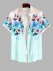 Floral Leaf Tie Dye Contrast Colorblock Print Plus Size Matching Hawaii Beach Outfit For Couples -  