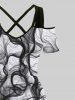 Ink Painting Watercolor Print Plus Size Matching Set For Couples -  